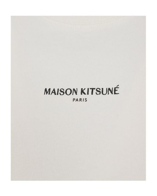 Maison Kitsuné White Short-Sleeved T-Shirt for men