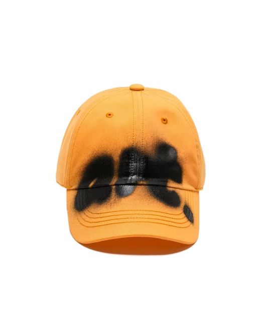 Acne Orange Sprayed Graphic Cap