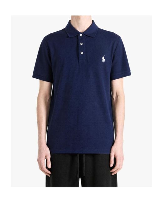 Polo Ralph Lauren Blue Macro Piquet Polo Shirt for men
