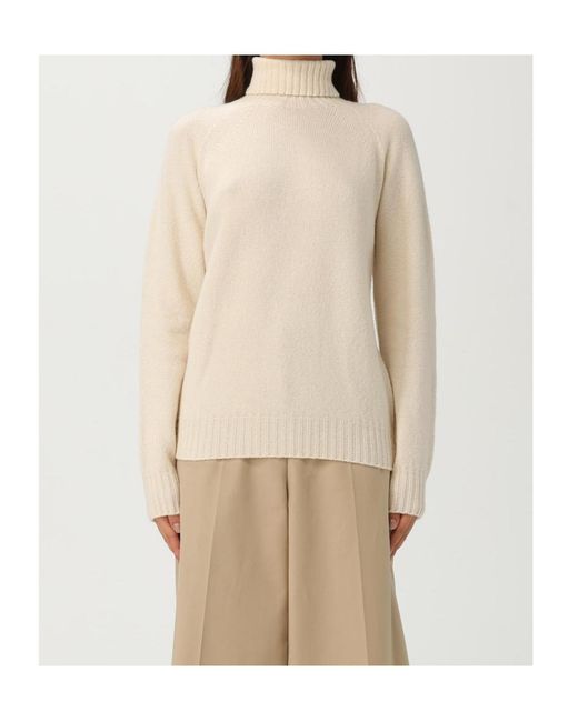Drumohr White High-Neck Long-Sleeved Sweater