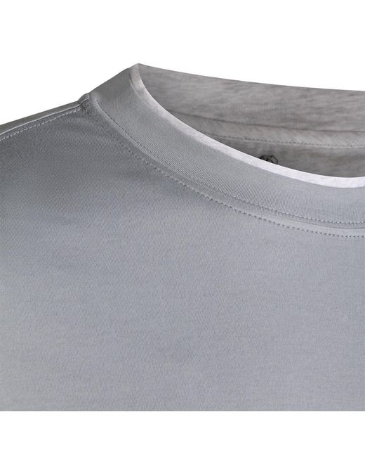 Brunello Cucinelli Gray Layered-Effect Crewneck T-Shirt for men