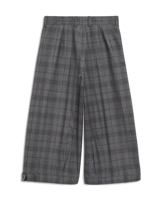 Balenciaga Gray Checked Deconstructed Long Shorts