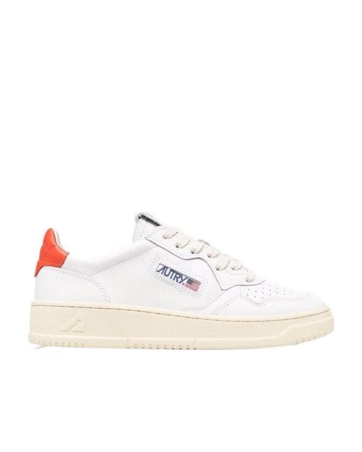 Autry White Logo Patch Low-Top Sneakers