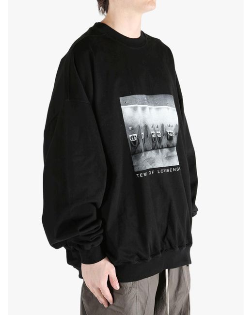 Rick Owens Black Hun Logo Printed T-Shirt for men