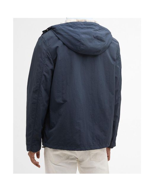 Barbour Blue Zippered Hooded Raincoat for men