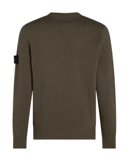 Stone Island Green Long-Sleeved Sweater for men