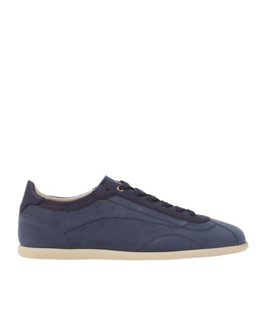 Brunello Cucinelli Blue Leather Sneakers for men