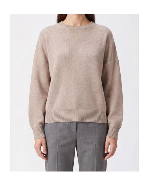 Lisa Yang Brown Veira Ribbed Knit Sweater