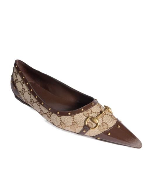 Gucci Brown Savoy Ballerina Shoes