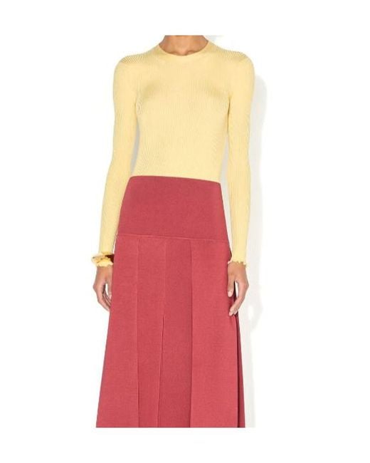 Alaïa Yellow Alaïa Ribbed Knit Top