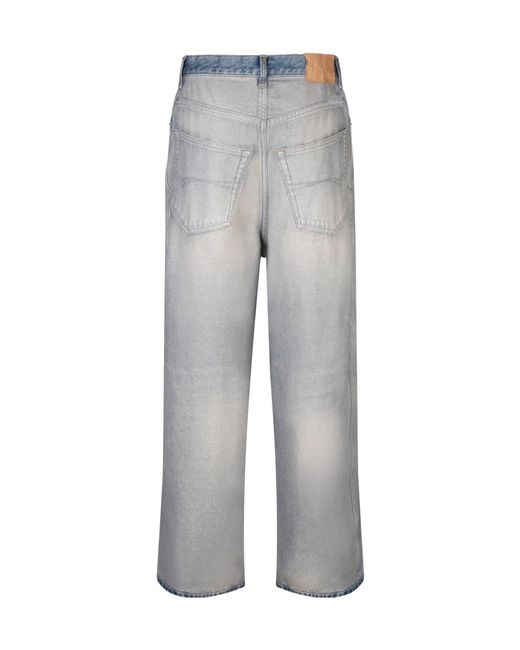 Balenciaga Gray Logo Patch Oversized Jeans