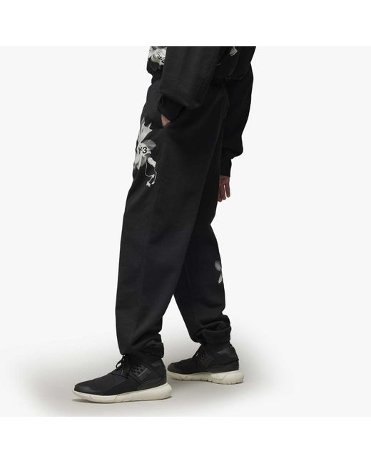 Y-3 Black Graphic Sweatpants for men