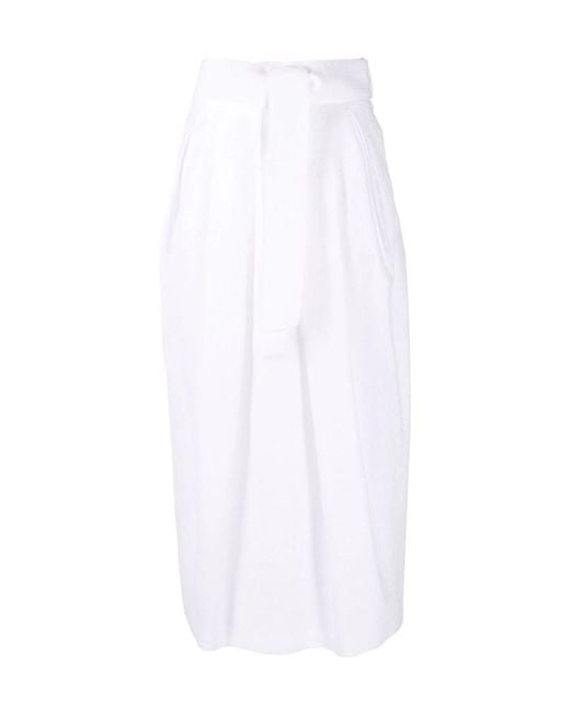 Fabiana Filippi White Bow-Tied Midi Skirt