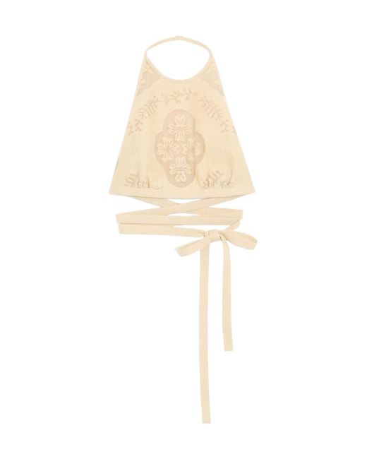 Valentino White Floral Stamp Blanket Top
