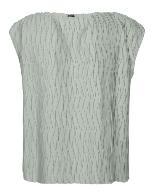 Herno Green Wrinkled-Effect Top