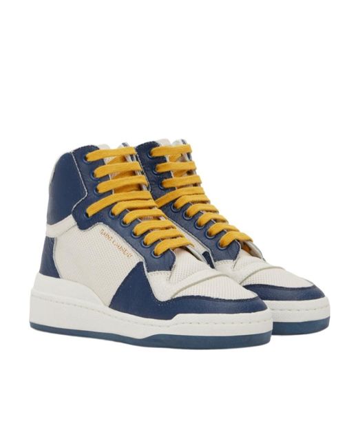 Saint Laurent Blue Sl24 High Top Shoes