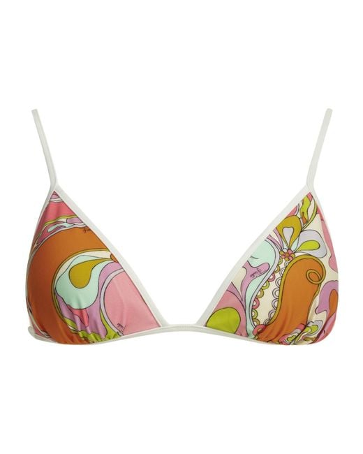 Emilio Pucci Natural Pucci Orchidee Triangle Bikini Top