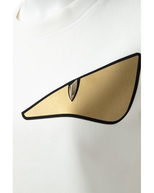 Fendi White Long-Sleeved Round-Neck Sweater