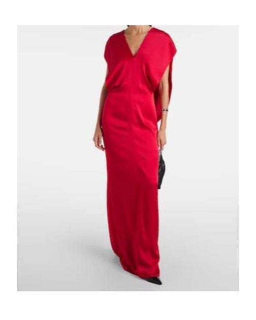 Stella McCartney Red Draped Satin Gown