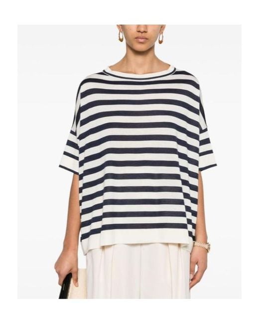 Brunello Cucinelli Blue Monili-Detail Knitted Top