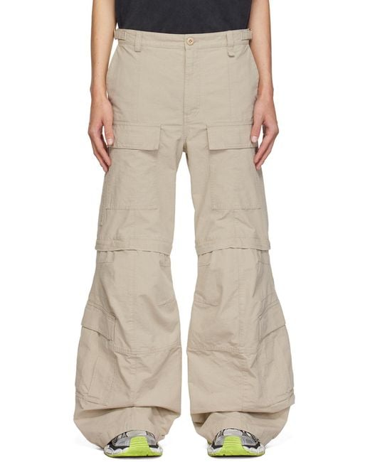 Balenciaga White Flared Cargo Pants for men