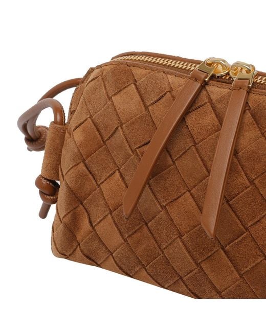 Bottega Veneta Brown Concert Intrecciato Shoulder Bag
