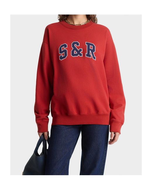 Sporty & Rich Red Appliqu Sweatshirt