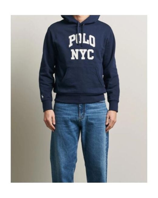 Polo Ralph Lauren Blue Logo Detailed Drawstring Hoodie for men