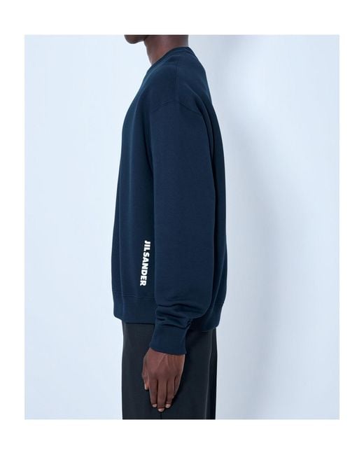 Jil Sander Blue Crewneck Sweatshirt for men