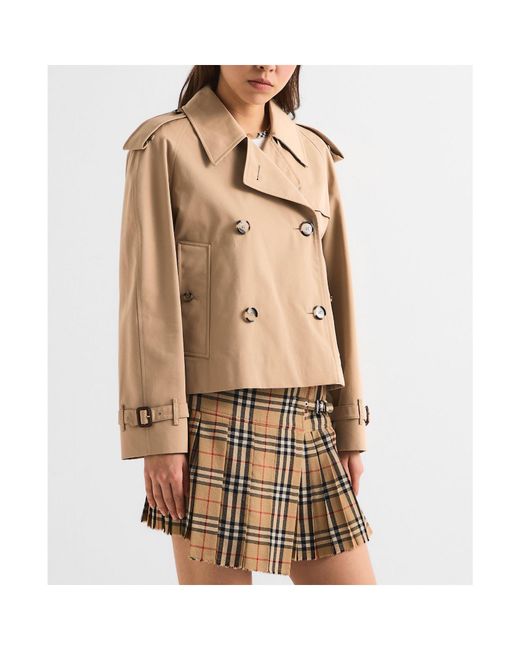 Burberry Natural Short Double-Breasted Trench Coat