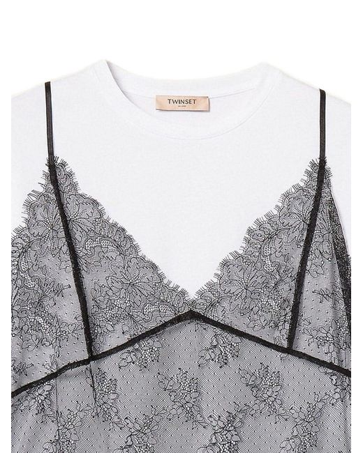 Twinset Gray Short-Sleeved T-Shirt