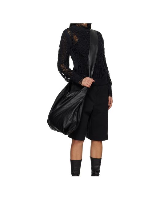 Yohji Yamamoto Black Patchwork Shoulder Bag