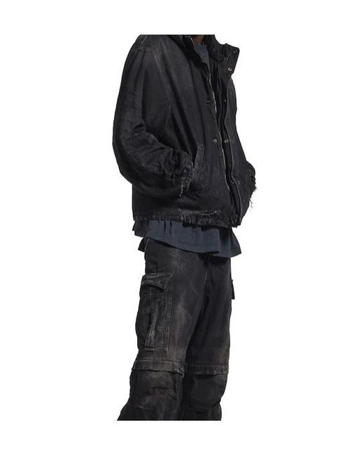 Balenciaga Black Hooded Workwear Jacket for men