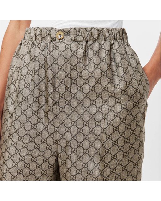 Gucci Gray Logo Wide-Leg Track Pants