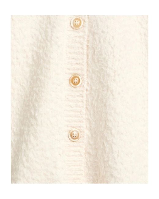 Maison Margiela White Solid Color Knit Sweater