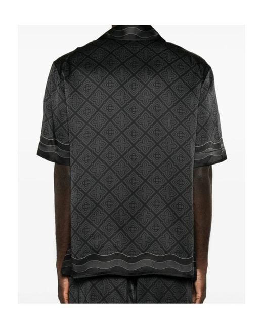 Casablanca Black Radiating Monogram Silk Shirt for men