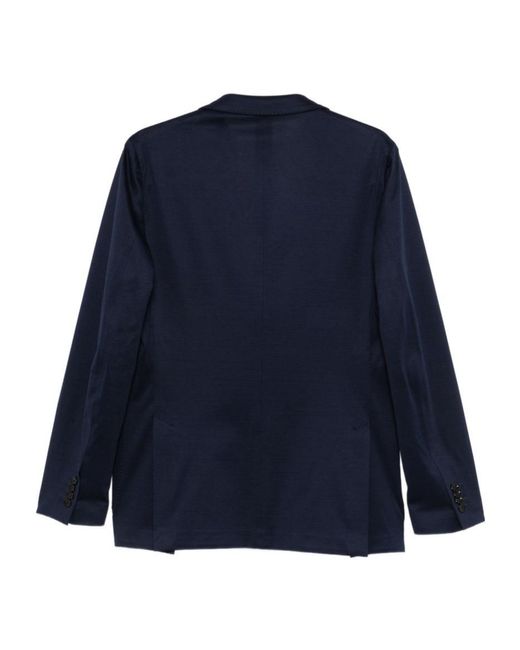 Lardini Blue Single-Breasted Patch-Pocket Blazer for men