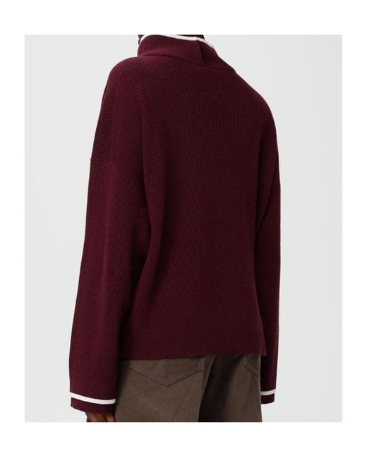 Brunello Cucinelli Purple High Neck Knitted Jumper