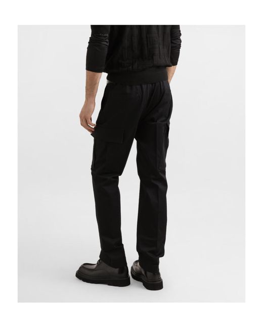 Dolce & Gabbana Black Logo Plaque Cargo Pants for men