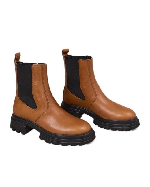 Hogan Brown Round Toe Slip-On Boots