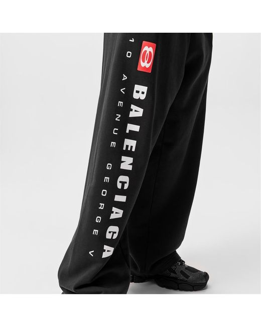 Balenciaga Black Logo Track Pants for men