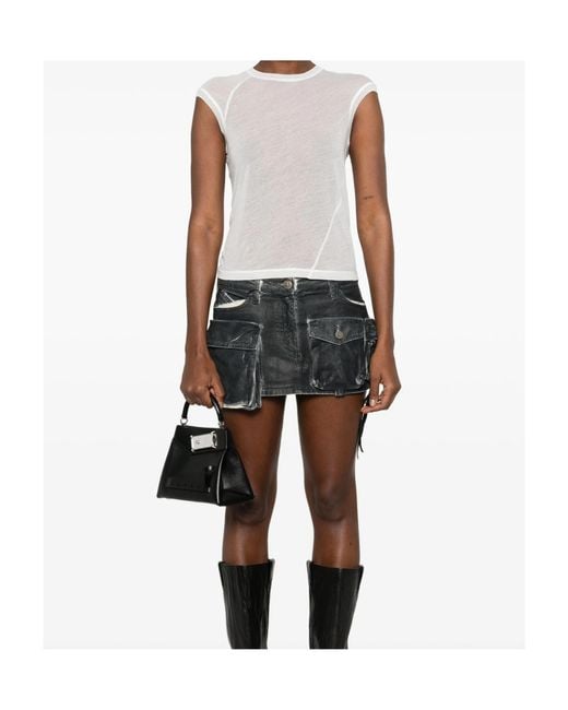 Helmut Lang White Twisted Sheer T-Shirt