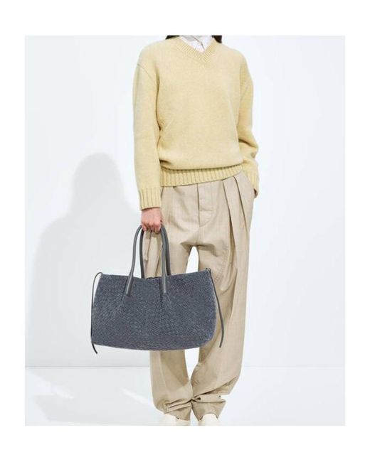 Bottega Veneta Blue Large Pinacoteca Tote Bag