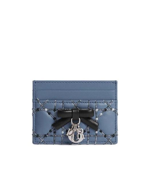 Dior Blue Iviera Lady Freesia Card Holder