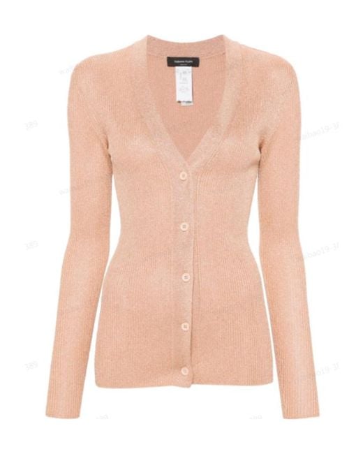 Fabiana Filippi Multicolor Metallic-Threading Ribbed-Knit Cardigan