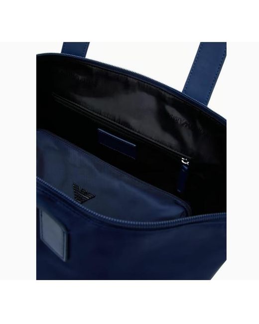 Emporio Armani Blue Large Asv Tote Bag for men