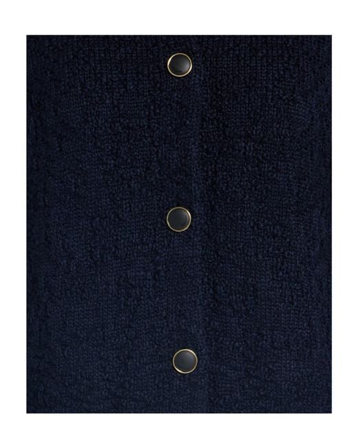Rag & Bone Blue Solid Color Knit Long-Sleeve Coat