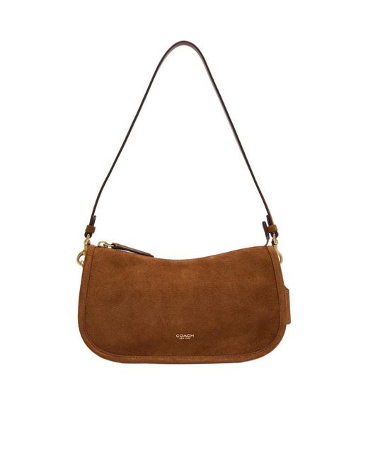 COACH Brown Suede Cross-Body Bag