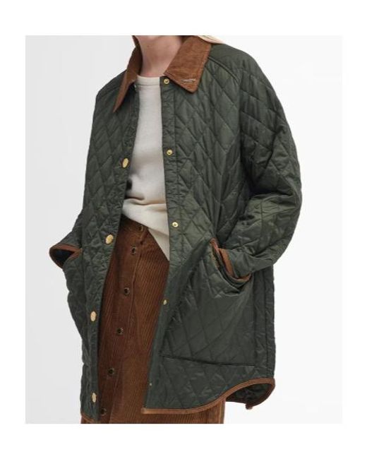Barbour Green 30Th Anniversary Liddesdale Oversized Quilted Jacket