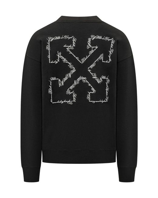 Off-White c/o Virgil Abloh Black Script Arrow Skate Crewneck Sweatshirt for men